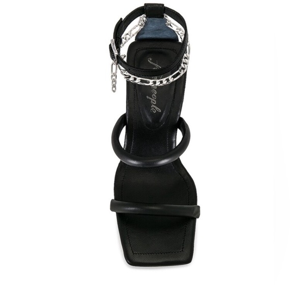 Free People Parker Chain Heel Black Size 39.5 - Picture 3 of 8